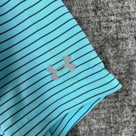 Top Golf Polo Shirt Mens M Under Armour Green Heatgear Loose Golfing Clubhouse - Picture 4 of 7